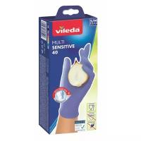 Перчатки Vileda Multi Sensitive одноразовые, 20 пар, размер S/M, цвет синий