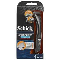 SCHICK / Wilkinson sword QUATTRO Titanium PRECISION / Станок бритвенный с 1 кассетой, подставкой и триммером