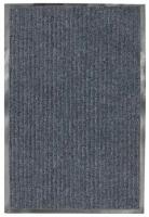 Коврик входной ворсовый влаго-грязезащитный LAIMA, 60х90 см, ребристый, толщина 7 мм, серый, 602867