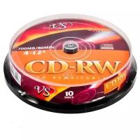 Диск CD-RW VS 700 Mb 4-12x 10 шт. cake box