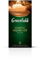 Чай черный Greenfield Classic Breakfast в пакетиках, классический, травы