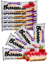 Протеиновый батончик Bombbar Protein Bar 9 x 60 г, Малиновый чизкейк