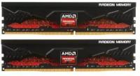 Оперативная память Amd DDR4 16Gb (2x8Gb) 3200MHz pc-25600 R9 Gamers Series Black Gaming (R9S416G3206U2K)