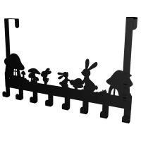 Вешалка надверная с крючками- Кролик "MARUS", 40х27,8х9см, черный Металл