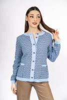 Жакет женский вязаный ANRI knitwear Ж0700 54р., в цвете сатурн+джинс+кор.синий