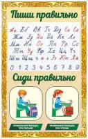 Стенд в кабинет начальной школы "Пиши правильно"