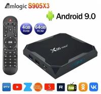 Медиаплеер X96 Max Plus 4/64Gb с настройкой SmartBox Amlogic S905X3 смарт ТВ приставка 4K TV Box Android 9.0