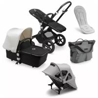 Bugaboo Коляска 2 в 1 Cameleon3 Plus Black/Black/Fresh White+летний комплект Grey Melange