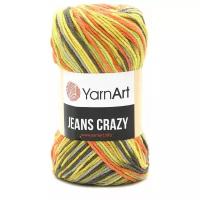 Пряжа для вязания YarnArt 'Jeans Crazy' 50гр 160м (55% хлопок, 45% полиакрил) (7201 секционный), 10 мотков