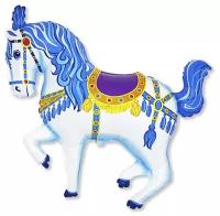 Шар (15''/38 см) Мини-фигура, Цирковая лошадка, Синий, 1 шт
