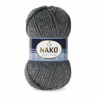 Пряжа Sport wool Nako, тем.серый меланж - 193, 25% шерсть, 75% премиум акрил, 5 мотков, 100 г., 120 м