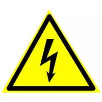 Предупреждающие знаки. Наклейка W 08 Опасность поражения электрическим током Размер 150х150 мм. 1 шт
