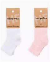 Носки для девочки HappyFox, HFGM8141 размер 20-22, цвет белый.св.розовый, 2шт