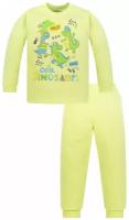 Пижама детская 802п, Утенок, размер 52(рост 86) салат_дино (свитшот+штаны)