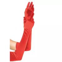 Перчатки карнавальные, дамские (длинные, 40 см) красные