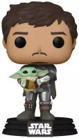 Фигурка Funko POP! Star Wars Mandalorian Mandalorian with Grogu 54525, 10 см