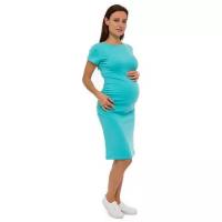 Платье Lunarable для беременных с коротким рукавом бирюзовый, размер 52(2XL)