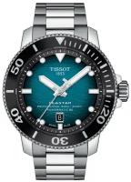 Швейцарские механические часы с автопозаводом Tissot Seastar 2000 Professional T120.607.11.041.01 на стальном браслете, с водозащитой 60 бар и международной гарантией от производителя