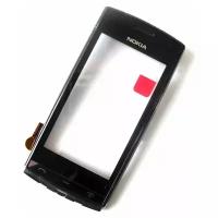 Тачскрин (сенсорное стекло) для Nokia Asha 500 черный (с рамкой)