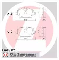 ZIMMERMANN 236231701 23623.170.1_колодки дисковые задние!\ BMW E87 1.6i/1.8D 04 1шт