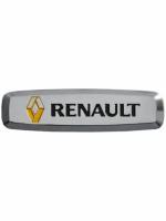 Комплект шильдиков металлических с эмблемой авто "RENAULT" и 4 винтовыми креплениями (Пара)