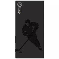 Матовый чехол Hockey для Sony Xperia XZ / Сони Иксперия Икс Зет с эффектом блика черный