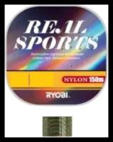 Ryobi, Леска Real Sports, 150м, №0.8, 0.148мм, 1.9кг, №2, зеленая