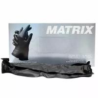 Matrix перчатки нитриловые одноразовые 100 штук/50 пар, чёрные М