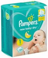 Pampers подгузники New Baby 1 (2-5 кг), 27 шт