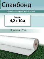 Укрывной материал для садовых растений 17 4,2 спанбонд белый на парник, геотекстиль садовый, нетканый материал для теплиц, укрытие для растений, агроткань