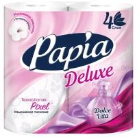 Туалетная бумага Papia Deluxe Dolce Vita белая с ароматом, 4 слоя, 4 рулона