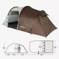 112871-T1 Палатка туристическая Trenton 4 Tourist tent, бежевый