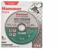 Круг отрезной Hammer Flex 232-030 115x1.2x22,23 A 54 S BF SKIN 5 шт по металлу и нержавеющей стали