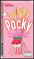 Шоколадные палочки Pocky Strawberry / Покки со вкусом Клубника 45 г. (Таиланд)