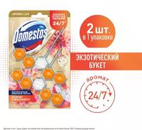 Domestos Aroma Lux, арома блок для очищения унитаза, Экзотический букет, 2 х 50 гр