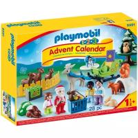 Набор с элементами конструктора Playmobil 1-2-3 9391 Рождественский календарь: Рождество в лесу