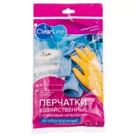 Перчатки Clear Line хозяйственные особо прочные, 1 пара, размер L, цвет желтый