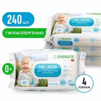 Влажные салфетки Pure&Nature Пантенол и овсяное молочко, липучка, 60 шт, 4 уп