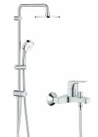 Душевая стойка с тропическим душем и смесителем для ванны Grohe BauFlow Tempesta New Cosmopolitan 60, хром