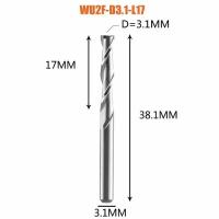 Dreanique двухзаходная концевая фреза по дереву для станков cтружка вверх (3.17х17х38х3.17) WU2F-D3.1-L17 11301
