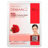 DERMAL тканевая маска Rose Collagen Essence Mask с коллагеном и экстрактом розы