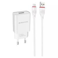 СЗУ Borofone BA20A Sharp single port charger set(Micro)(EU) 2.1A White