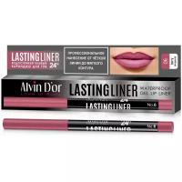 Alvin D'or Гелевый карандаш для губ автоматический Lasting Liner 06 berry (ягодный)