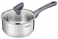 Кухонный ковш с крышкой Tefal Daily cook G7122255 16 см, объем 1.5 литра, из нержавеющей стали, с толстым дном, для газовых, электрических и индукционных