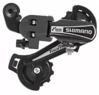 Переключатель задний Shimano Tourney RD-TY21-B, SS 6 ск., на петух, б/уп. Черный