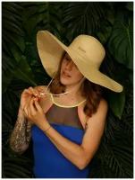 Шляпа женская Solorana, летняя, пляжная с широкими полями, бежевая, размер 56