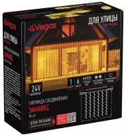Электрогирлянда-конструктор Vegas Занавес, 6 нитей, 96 LED ламп, 1 x 2 м, теплый свет