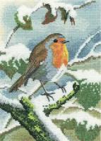 Robin in Winter (Робин зимой) #NARW1553E Heritage Набор для вышивания 15 x 21 см Счетный крест