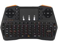 NEW Беспроводная клавиатура GoldMaster i8 plus черный, русская и английская раскладки, с RGB подсветкой, аккумулятором и RUS инструкцией