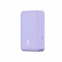 Внешний аккумулятор Power Bank 6000mah 20W с беспроводной зарядкой Baseus Magnetic Mini Air Wireless Fast Charge, с кабелем type-C, фиолетовый